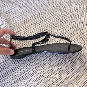 Steve Madden Black Jelly Sandals w/ Spikes 7 NWOT